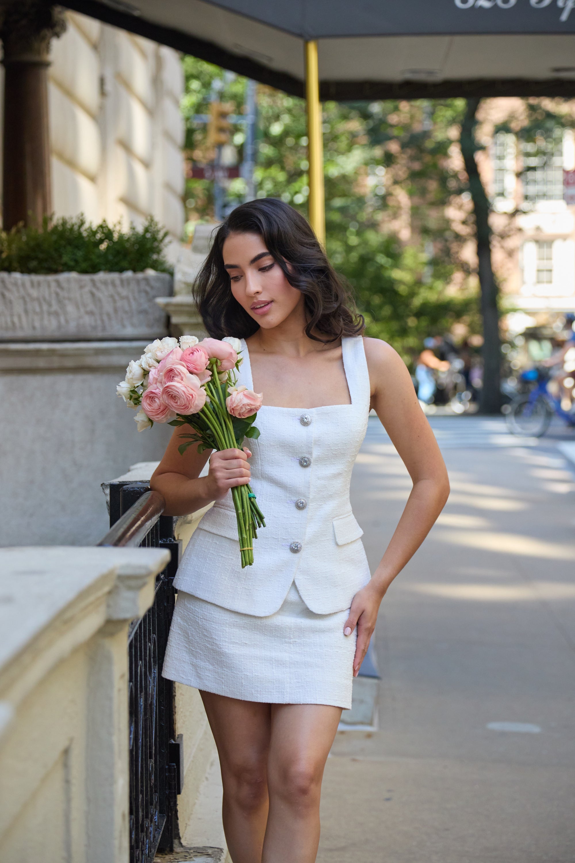 DEBORA WHITE MINI SKIRT